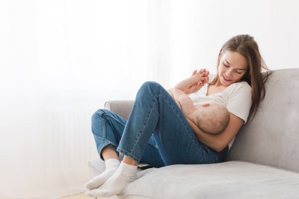 when do babies go four hours in between feedings?