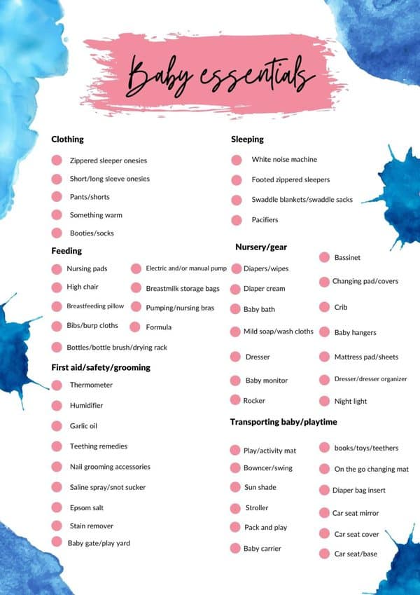 newborn-baby-checklist-printable - Mom like you mean it