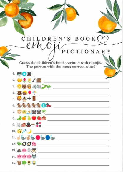 baby book emoji pictionary